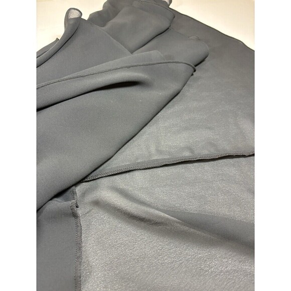 Joy Stevens California Wrap Dress Black 6 Sheer Ruffles Cut Out Long Sleeve - Picture 9 of 10